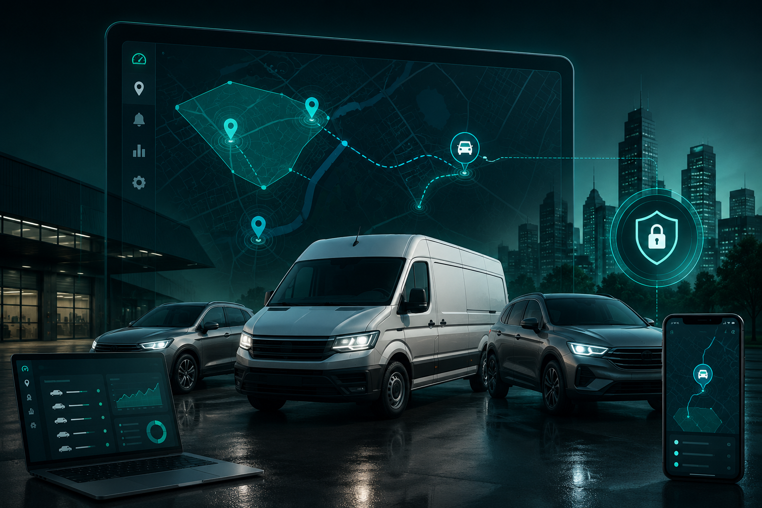Skooa vehicle tracking dashboard for rental and leasing fleet asset protection